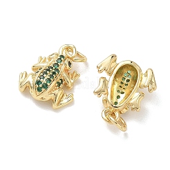 Ciondoli in ottone con micro pavé di zirconi verdi&nbsp;KK-T085-21D-G