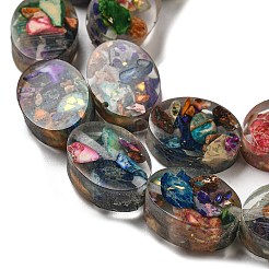 Окрашенная натуральная императорская яшма с нитями смоляных бусин&nbsp;G-G083-A05-01