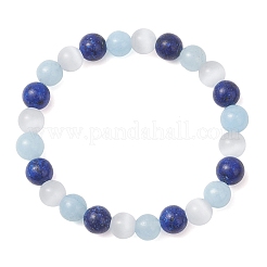 Браслеты из окрашенного натурального кварца и кунжутной яшмы&nbsp;BJEW-JB13403