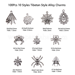 100pcs 10 estilos colgantes de aleación de estilo tibetano&nbsp;TIBEP-CJ0001-80