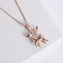 Ожерелья с подвеской в виде оленя из нержавеющей стали в винтажном стиле для женщин WK4477
