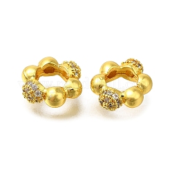 Реечное покрытие латунь микро паве кубический цирконий европейские бусины KK-F883-06G