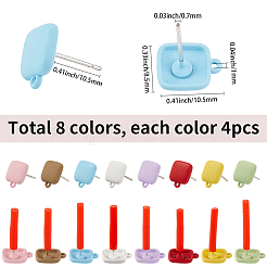 32 шт. 8-цветная фурнитура для сережек-гвоздиков из сплава FIND-SC0015-80