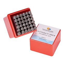 Schmuckherstellung Werkzeug Brief und Zahl Stempel Brief a bis z und neun Zahlen Siegelmarken Set 36-teilig schwarz&nbsp;AJEW-PH0002-01