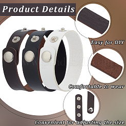 18 Stück 3 Farben PU-Leder-Schnapparmbänder für Damen und Herren&nbsp;BJEW-CY0001-12