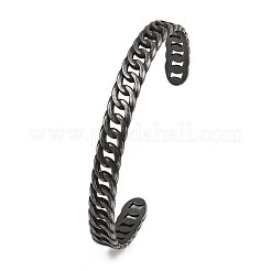 Браслеты-манжеты из хирургической нержавеющей стали 316 с цепочкой-панцирем&nbsp;BJEW-C125-01AS