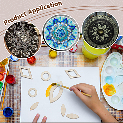 Kinder DIY Sperrholz markiert Punkt Mandala Malerei&nbsp;AJEW-WH0596-404A