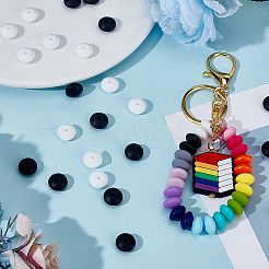 140 шт. 2-цветные бусины из пищевого экологически чистого силикона для счетов&nbsp;SIL-SC0013-71