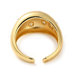 Открытые манжеты из латуни с микропаве из циркония RJEW-K266-15G-02