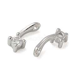 Breloques de zircone cubique clair pavés en laiton&nbsp;CU-CBA9FFD-11P-07