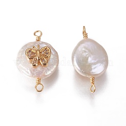 Соединители с натуральным жемчугом PEAR-I005-16