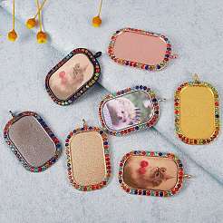 14 pièces 7 couleurs alliage grand pendentif cabochon supports&nbsp;ALRI-SZ0001-05