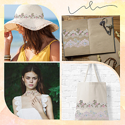 4 ярд двухцветных полиэстеровых кружевных лент для отделки OCOR-GF0005-04