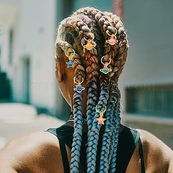 24 шт сплав эмали и железа плетение подвески для волос украшения зажимы PALLOY-AB00050