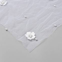 Chemin de table en polyester avec dentelle de fleurs en perles de plastique&nbsp;AJEW-WH0481-135