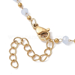 Ожерелья из стеклянных бусин ручной работы в форме граненых ронделей&nbsp;NJEW-JN05744-02