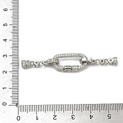 Micro pavé di ottone trasparente cubic zirconia piegato su fermagli&nbsp;KK-G557-14P