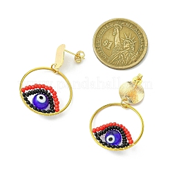 Pendientes colgantes de cuentas de vidrio hechos a mano con forma de ojo malvado&nbsp;EJEW-MZ00371