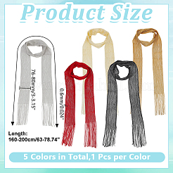 5 sciarpa in poliestere di 5 colori&nbsp;AJEW-HY0003-59
