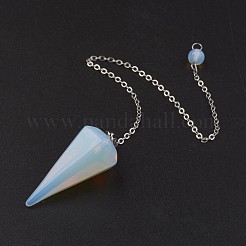 Pendules de radiesthésie pointe hexagonale en opalite&nbsp;X-G-G956-D09-FF