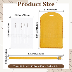 Вырезанная полая 11шт 11 цвета pu кожа багажная бирка OFST-CL0001-02