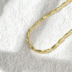 Ожерелья из латунной овальной ограненной цепочки для женщин&nbsp;NJEW-K282-08G