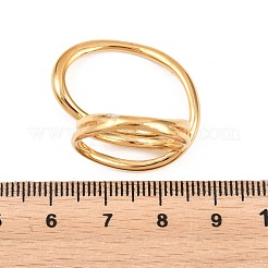 不規則なラインの304ステンレススチール製指輪  ゴールドカラー  25mm  内径：17mm&nbsp;RJEW-E298-01A-G