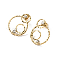 Серьги-гвоздики из нержавеющей стали 304&nbsp;EJEW-K326-01G