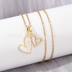 Ожерелья с подвесками из латуни с микропаве и кубическим цирконием NJEW-C076-13G