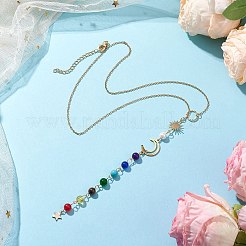 Colliers avec pendentifs chakra en jade malaisien naturel&nbsp;NJEW-JN05046