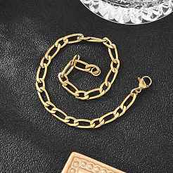 Ионное покрытие(ip) 304 нержавеющая сталь figaro цепочка браслеты BJEW-I274-03G