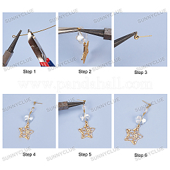 Kits de fabrication de boucles d'oreilles étoiles et lune à faire soi-même&nbsp;DIY-SC0013-57