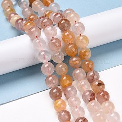 Fili di perle di quarzo ematoide naturale / quarzo ferruginoso&nbsp;G-E571-20B