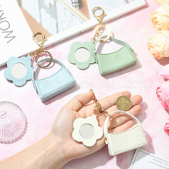 4 шт. 4 цвета pu кожаный мини-кошелек брелок KEYC-SC0001-70