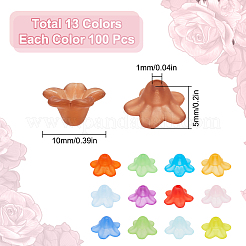 1300 Stück transparente Perlenkappen aus Acryl in 13 Farben.&nbsp;TACR-SP0001-07