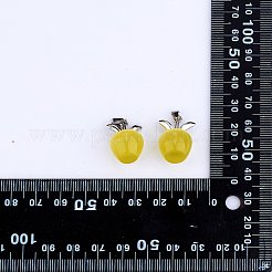 10 pièces pomme gemme pendentif à breloque cristal quartz guérison pendentifs en pierre naturelle boucle en argent rose pour bijoux collier boucle d'oreille fabrication d'artisanat&nbsp;JX525D