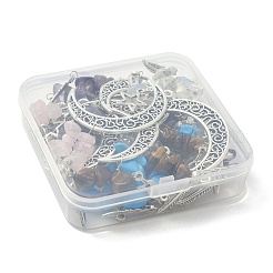 10 шт. 5-х цветный сплав в тибетском стиле с большими подвесками из смешанной каменной крошки&nbsp;PALLOY-CJ00159