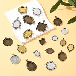 40 шт. подвеска в тибетском стиле из цинкового сплава с кабошонами в двух стилях&nbsp;TIBEP-YW0002-16