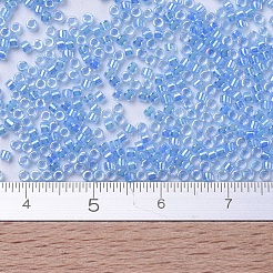 MIYUKIデリカビーズ  シリンダー  日本製シードビーズ  11/0  （db0076)水色の裏地クリスタルab  1.3x1.6mm  穴：0.8mm  約2000PCS /ボトル  10 G /ボトル&nbsp;SEED-JP0008-DB0076
