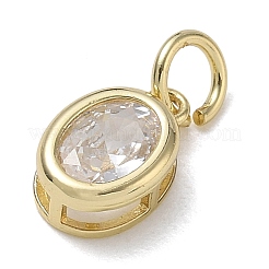 Messing ebnen Zirkonia Charms&nbsp;KK-CBA56EF-30G-03