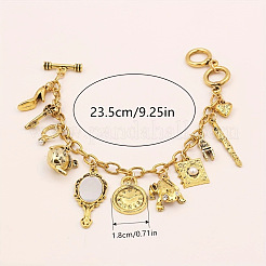 Pulseras vintage de aleación con múltiples dijes de cuento de hadas para mujer&nbsp;WG11E0E-01