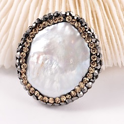 Круглые бусины из натурального культивированного пресноводного жемчуга BSHE-P004-02