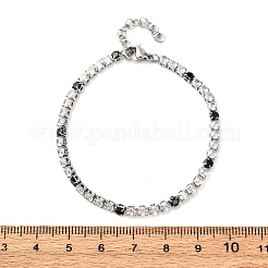 Браслеты-цепочки из нержавеющей стали 304 с кубическим цирконием для женщин BJEW-G754-01A-P02