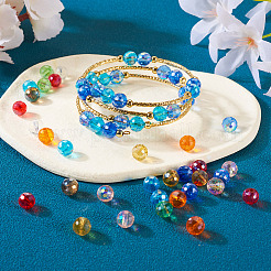 200шт 10 цветные гальванические стеклянные бусины EGLA-KS0001-02