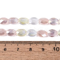 Stränge aus galvanisierter Jade-Imitation und undurchsichtigen sowie transparenten Glasperlen&nbsp;EGLA-Q135-6x8MM-01D