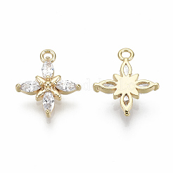 Ciondoli in ottone zirconi chiari micro pavé&nbsp;X-KK-S348-552-NF
