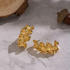 Мятые С-образные серьги-гвоздики из нержавеющей стали 304&nbsp;SF8880