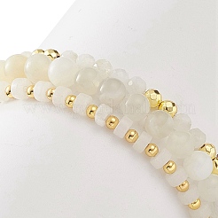 Ensemble de bracelets extensibles en perles de jade blanc naturel&nbsp;BJEW-JB09120