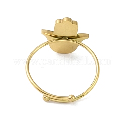 Ионное покрытие (ip) рука хамса с глазом кольцо из нержавеющей стали 304 с эмалью RJEW-A038-01G