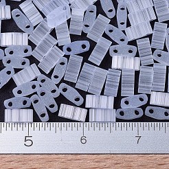 MIYUKIハーフティラビーズ  日本製シードビーズ  2の穴  （htl2563)シルクペールライトラベンダー  5x2.3x1.9mm  穴：0.8mm  約250個/10g&nbsp;X-SEED-J020-HTL2563